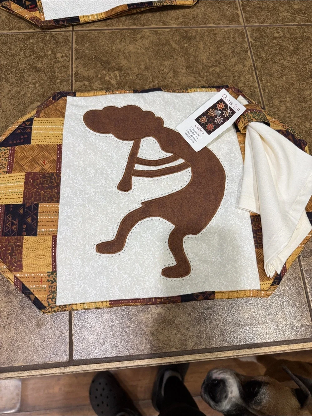 NWT Quilts LTD Kokopelli Placemat Napkin Ring Set of 4 Southwest Southwestern